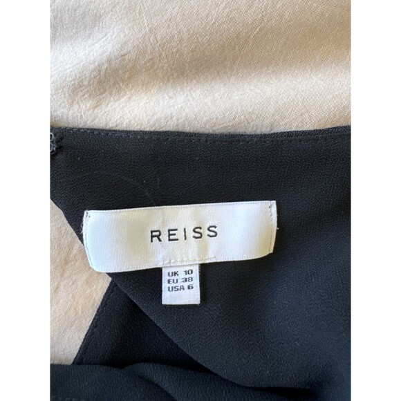 Reiss Womens 6 Black Cap Sleeve Misty Tie Waist Shift Dress Classic Career Work - Picture 6 of 8